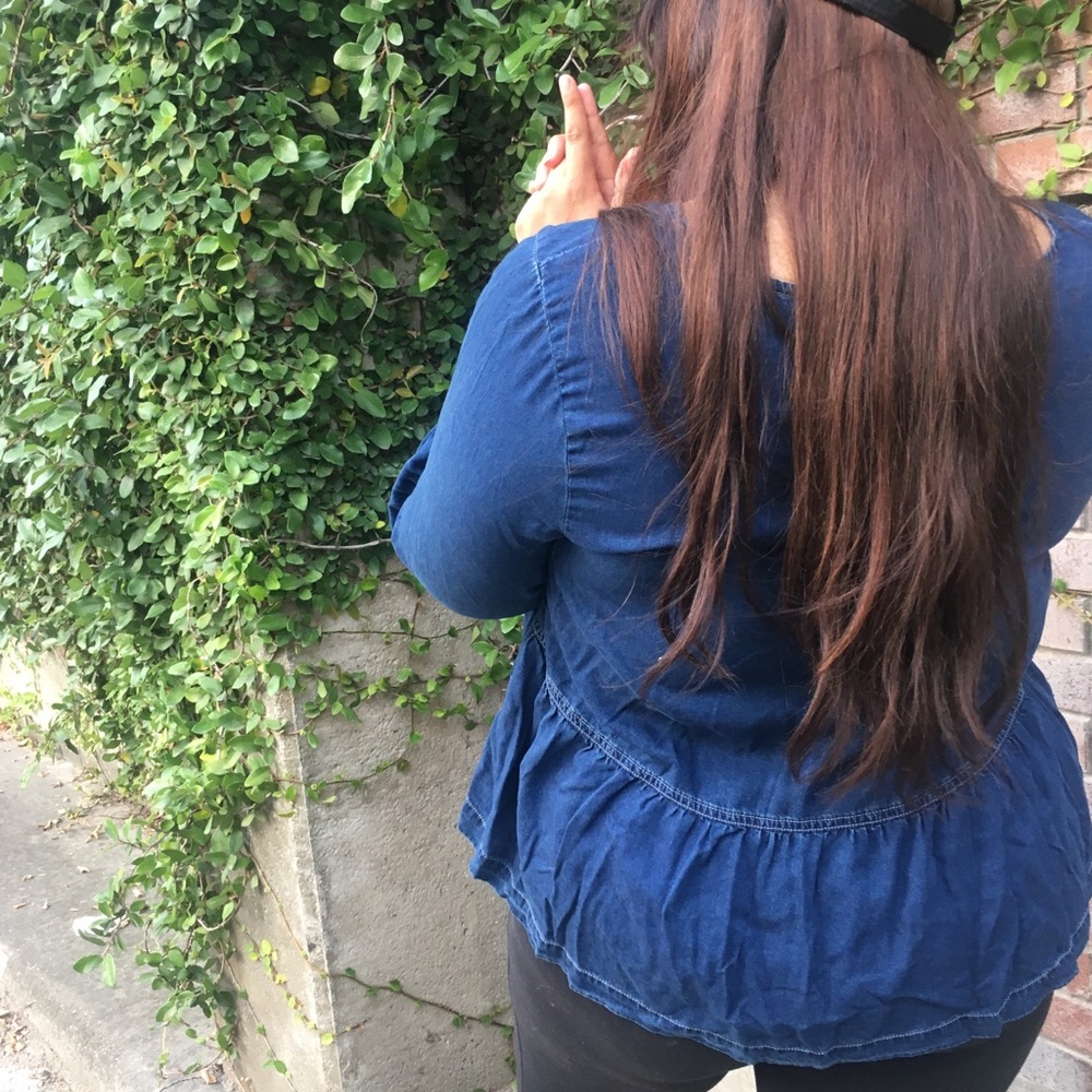 PLUS SIZE TYRA DROP WAIST PEPLUM TOP (Francesca’s) - Picture 5 of 7